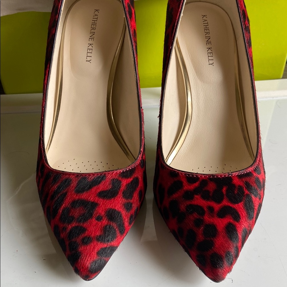 Red and Black Heels with Bold Animal Print